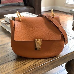 Drew medium Chloe grain leather saddle bag